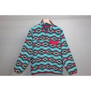 Patagonia Synchilla Snap T Southwestern Aztec Fleece Pullover Womens Size Medium